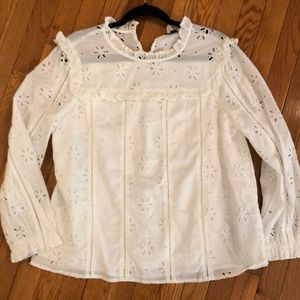 NWOT - Long sleeve eyelet blouse